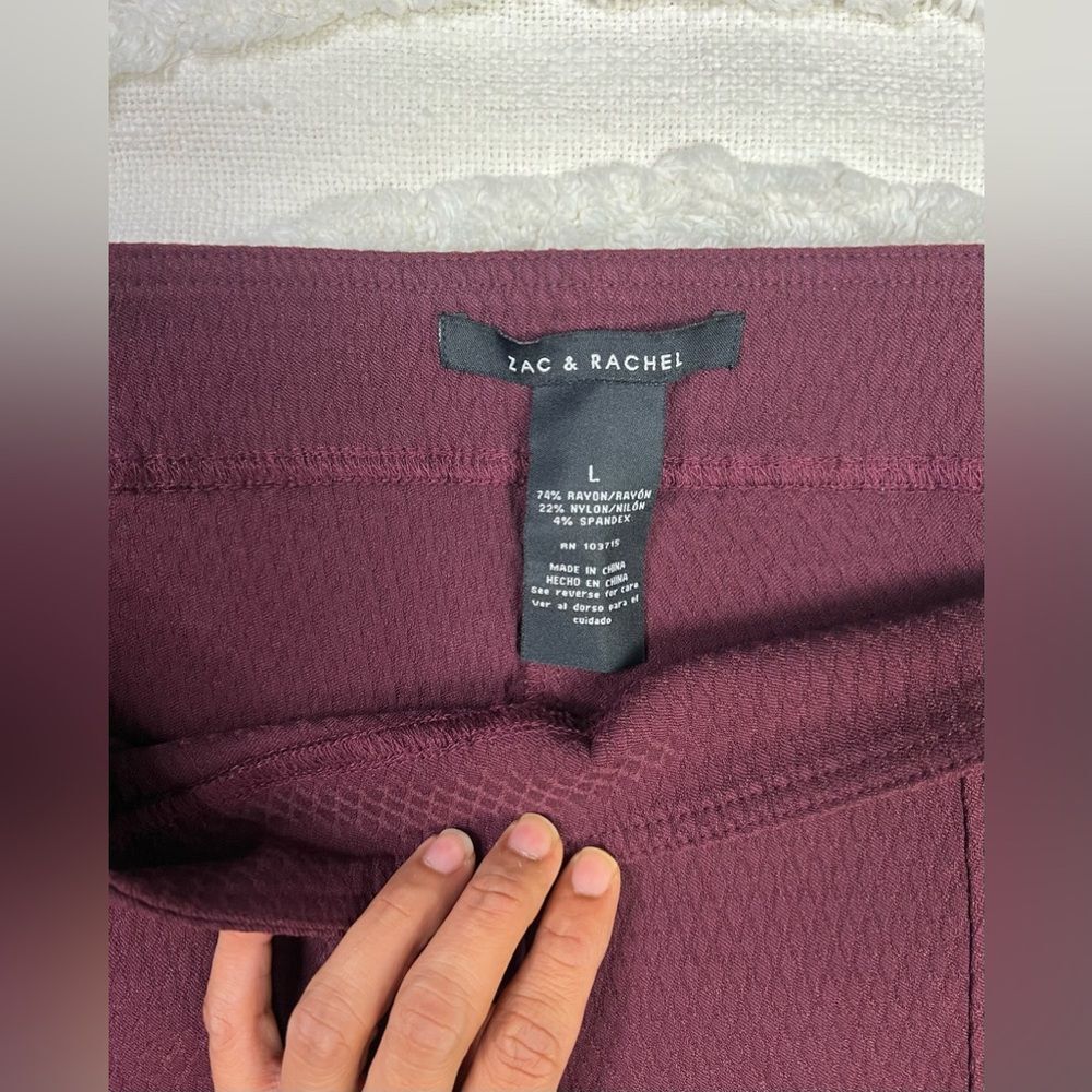 Zac and Rachel wine dress pants size Large - Picture 4 of 6